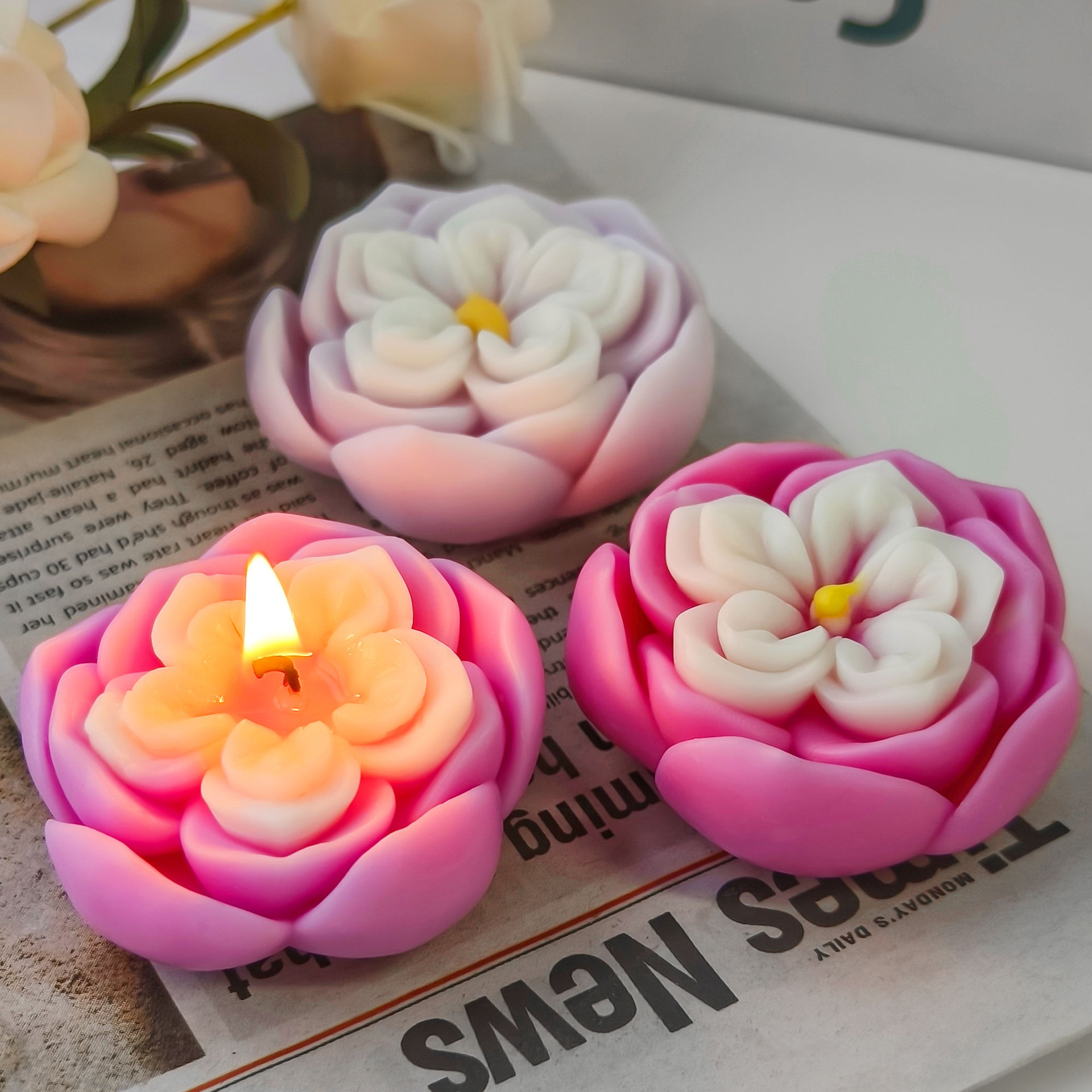 Candle Supplies For Business - 3d Flower Diffuser Mold Diy Silicone